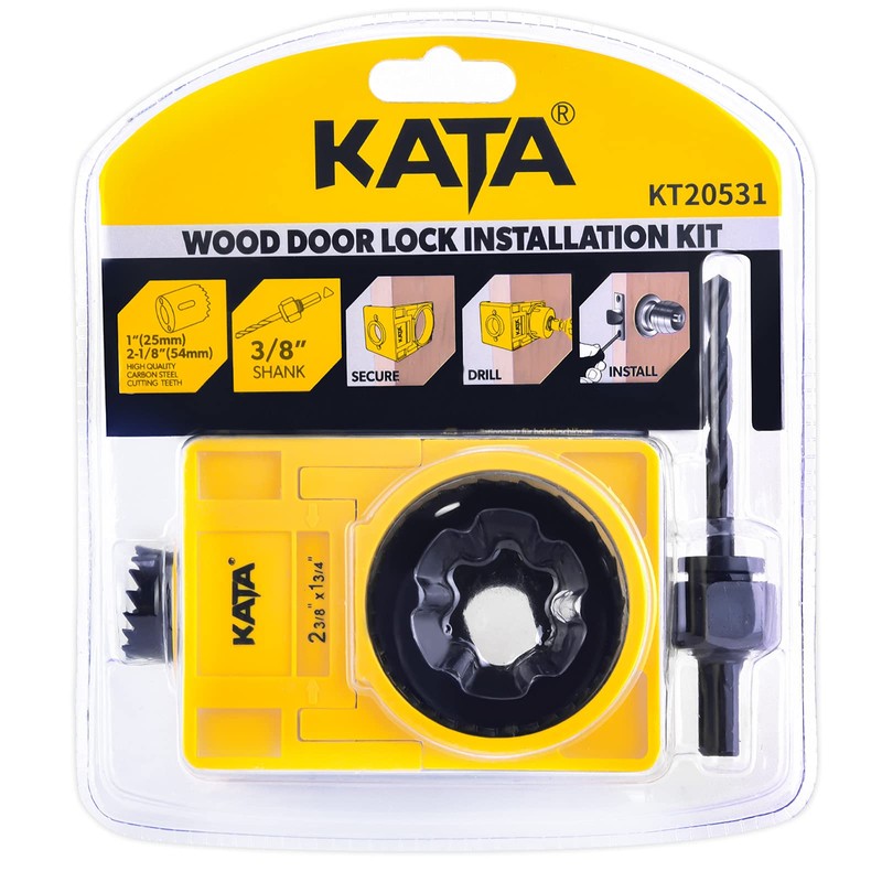 KATA 1-3/8" - 1-3/4" Door Lock Installation Kit for Wooden