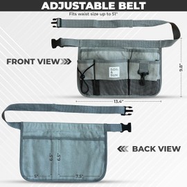 Soil & Sun Garden Tool Belt for Women, Tool Apron, Utility Belt Women, Teacher, Canvas Waist Apron with Pockets, Garden Aprons (Grey)