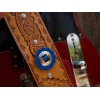 HANDMADE LEATHER GUITAR STRAP WITH CONCHOS