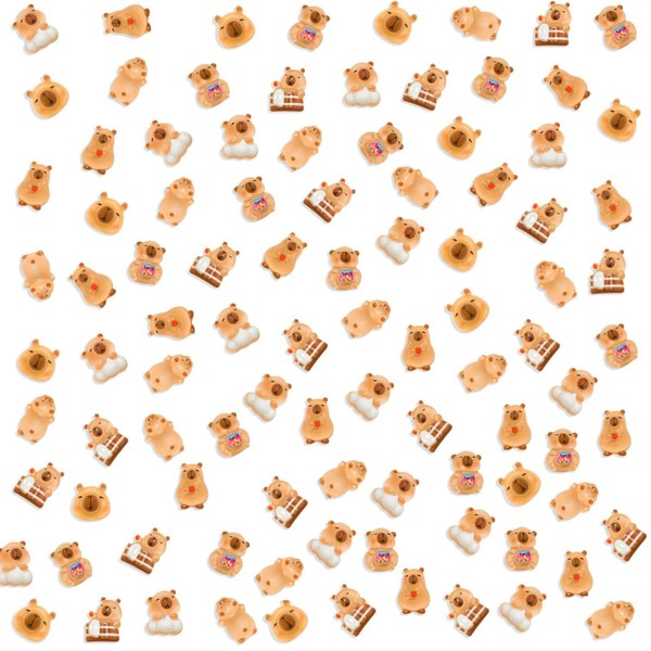 Mini Capybara Figurines, 120 Pieces, Resin Miniatures for Dollhouse, Fairy