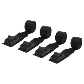 uxcell Tie Down Straps, 4Pcs Adjustable Buckle Lashing Straps, 3.3' x 1" Cinch Strap for Luggage Packing, Cargo, Trucks (Black)