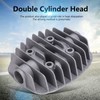 Double Cylinder Head, 2Pcs Durable Cast Aluminum Material Air Compressor