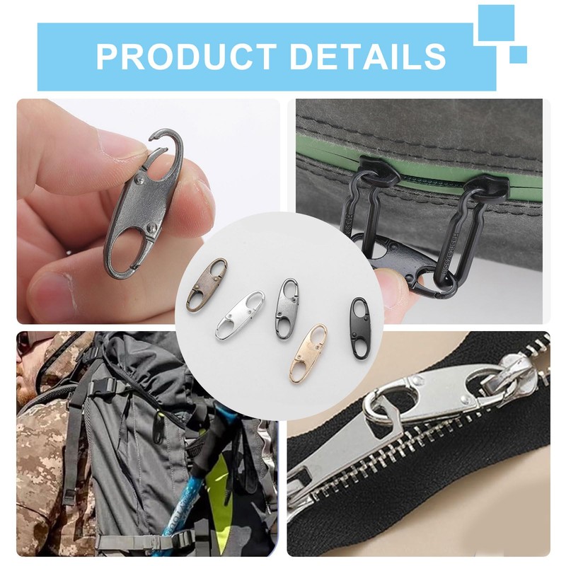 15 PCS Backpack Zipper Locks – Security Fasteners, Dual Hook