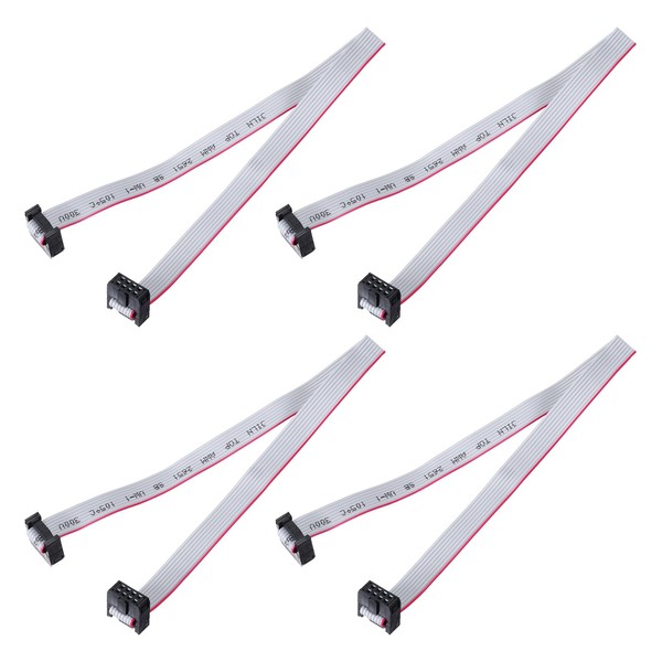 sourcing map 4 Pcs IDC Flat Ribbon Cable, 2.54mm Pitch
