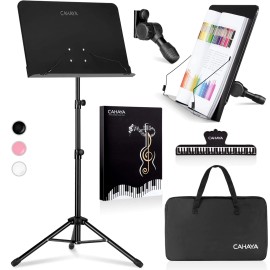 CAHAYA 5 in 1 Dual-use Sheet Music Stand & Desktop Book Stand Metal Portable ...
