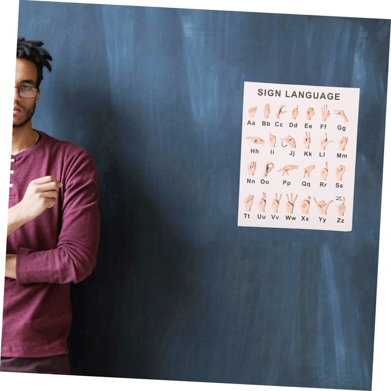 TEHAUX 8 Sheets Gesture Language Learning Posters Fun Classroom Decor