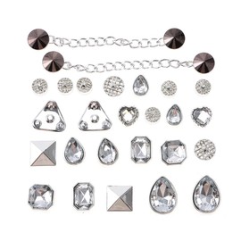 gofidin 26Pcs Bling Shoe Charms with Chains Accessories for Girls Women, Luxury Diamond Accessories Shoe Decoration Adults Shiny Shoe Charms with Buttons Fit Party Favors Birthday Gifts