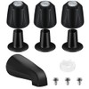 Matte Black Bath Tub Spout Shower Trim Kit, with 3