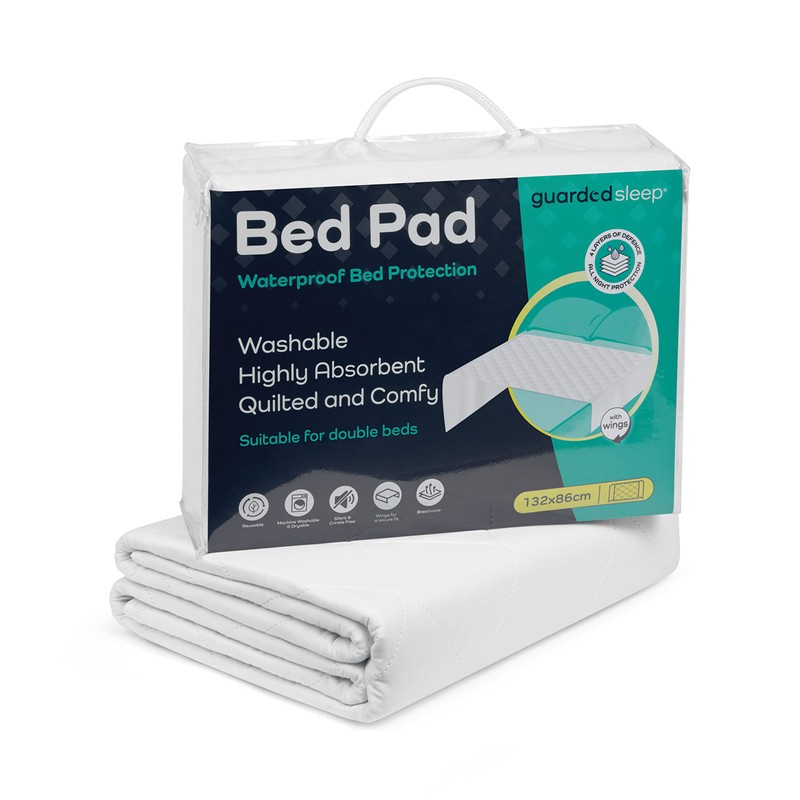 Waterproof bed pad with wings by GuardedSleep | Premium quality