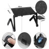 Universal Adjustable Folding Laptop Stand With Mouse Plate - Black,
