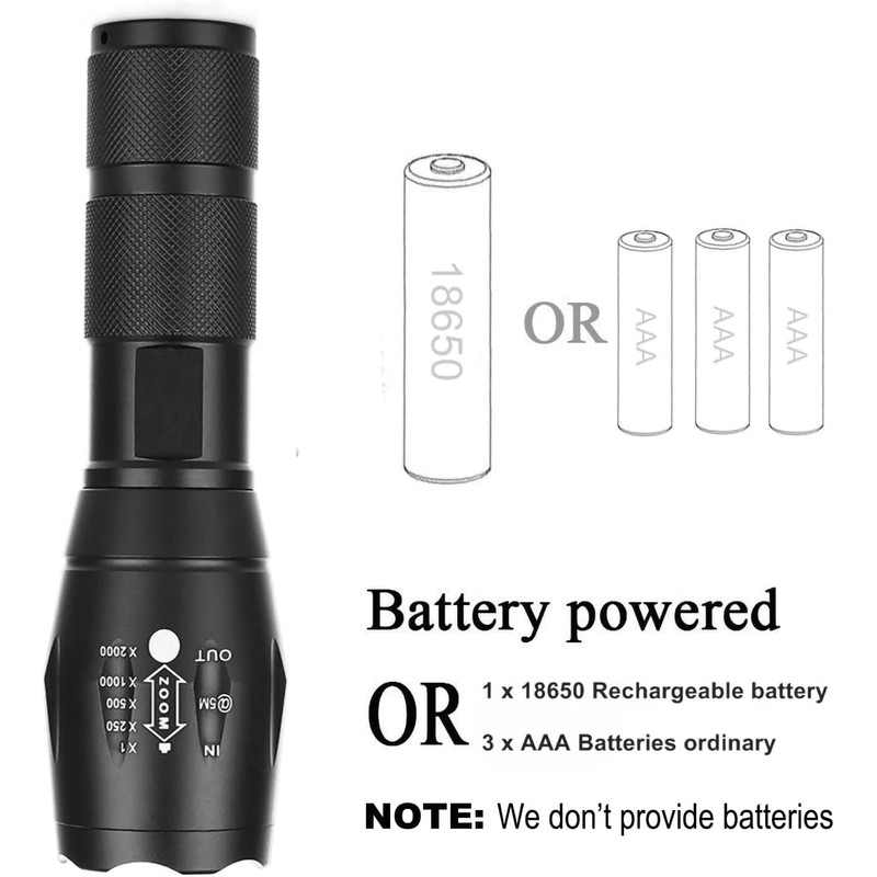 GRABOYY Red LED Flashlight One Mode 350 Yard Red Light