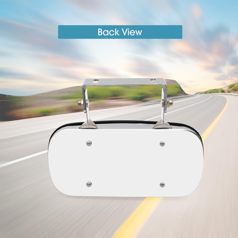 BOOLEE Convex Mirror Stainless Steel Rectangular U-Bracket for Cars Trucks