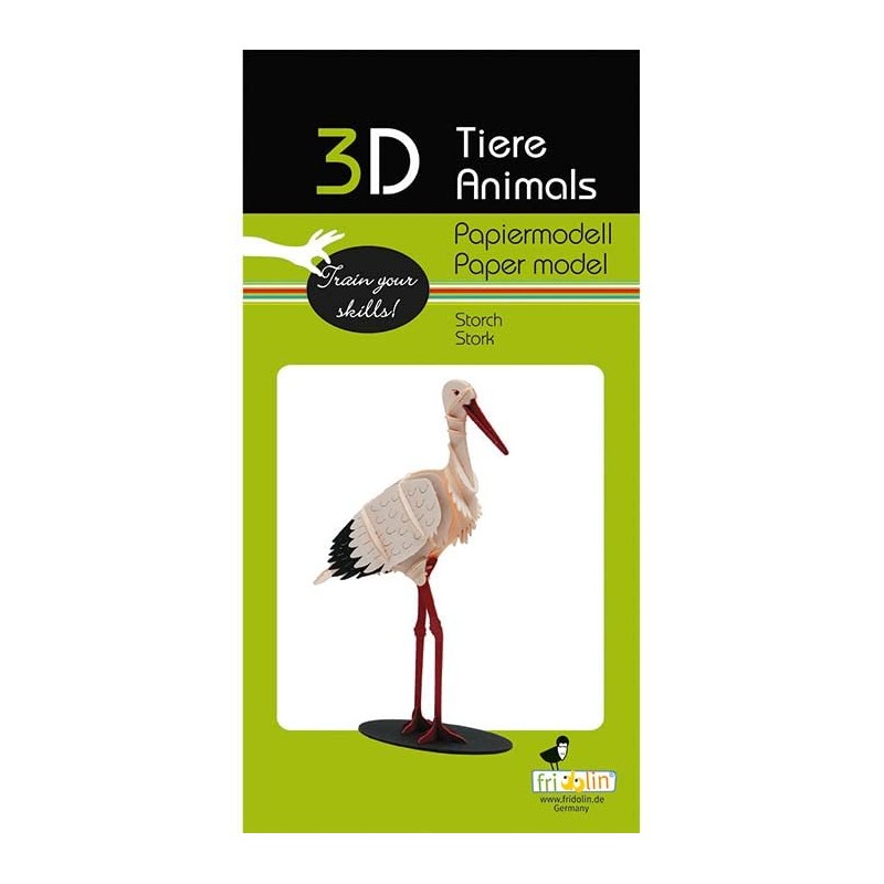 Fridolin 3D Paper Model Stork