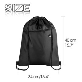 KUUQA 16Pcs Drawstring Backpack with Zipper Pocket Cinch Sack Bulk String Bags