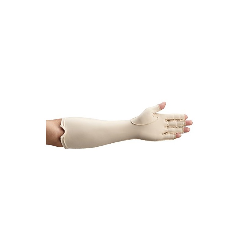 Rolyan Forearm Length Left Compression Glove, Open Finger Compression Sleeve