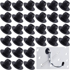 Isslly 30PCS Pegboard Hook Locks, Black Peg Hook Stoppers Clips, Inserts for 1/8-5/32 inch Pegboard Hooks, 1/4-9/32inch Holes, Rubber Grommets for Metal Pegboard, Easy to Install