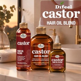 Difeel Aceite para el cabello premium 99% natural - Aceite para el cabello de ricino Pro-Growth 7.1 oz. - Aceite de ricino natural para el crecimiento