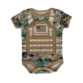 Trooper Clothing Baby USMC Future Marine Flak Jacket MARPAT Bodysuit - Size: 9-12 mo