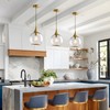 HAHZT Pendant Lights Kitchen Island: Brushed Gold Light Fixture Farmhouse