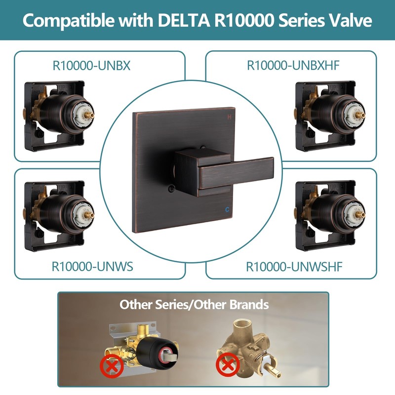 Replacement for Delta 13/14 Series Square Shower Trim Kit, Shower