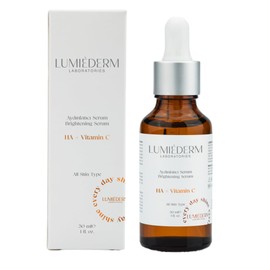 LUMIÉDERM LABORATORIES Hyaluron Serum, Vitamin C Serum Gesicht, HA+Vitamin C Aufhellendes Serum für alle Hauttypen Unterstützt gleichmäßige Hautfarbe, strahlenden Teint und jugendliches Aussehen,30 ml