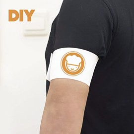 Wrzbest White Armbands Soccer Football Rugy Captain Armbands Mourning Armband for Multipurpose Use,DIY,Restaurant,Team Sport,Hospital,School