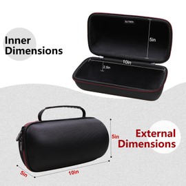 LTGEM Case Compatible with Pulse 5 Waterproof Portable Speaker with Shoulder Strap, Black