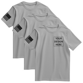 3 Pack Shirts for Men, Custom Shirts Unisex Fit Mens & Womens, Customized Small Business Work Workwear Uniform Black