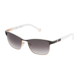 Carolina Herrera Women's SHE069560NP1 Sunglasses, Black (), 56, Black (Black)