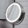JERDON Lighted Tabletop Mirror with 10X/1X Magnification - LED Lighted