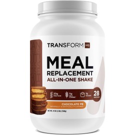 TransformHQ Meal Replacement Shake Powder 28 Servings (Chocolate Peanut Butter) - Gluten Free, Non-GMO