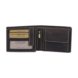 LEAS Scheintasche Geldbörse natur im Querformat Echt-Leder, braun Vintage-Collection