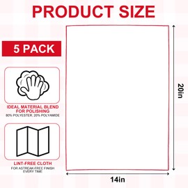 Ubamdom 5 Pcs Wine Glass Polishing Cloths Large Microfiber Cleaning Cloths 20 x 14 Inch Lintless Towels for Drying Wine Glasses Cleaning Window Stemware Dishes Glassware (5 Colors)