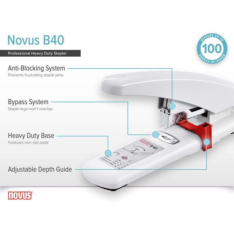 Novus B 40/4 100 Sheet Capacity Heavy Duty Stapler 55mm