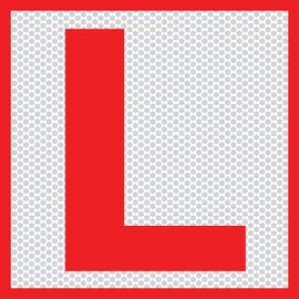 CVANU 2pcs Reflective L-Board Learner Driver Vinyl Exterior Decal Red_(15cm X 15cm)_c-7