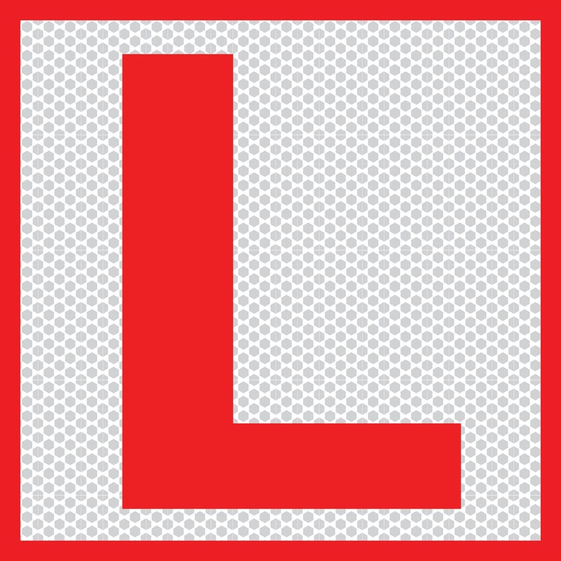 CVANU 2pcs Reflective L-Board Learner Driver Vinyl Exterior Decal Red_(15cm