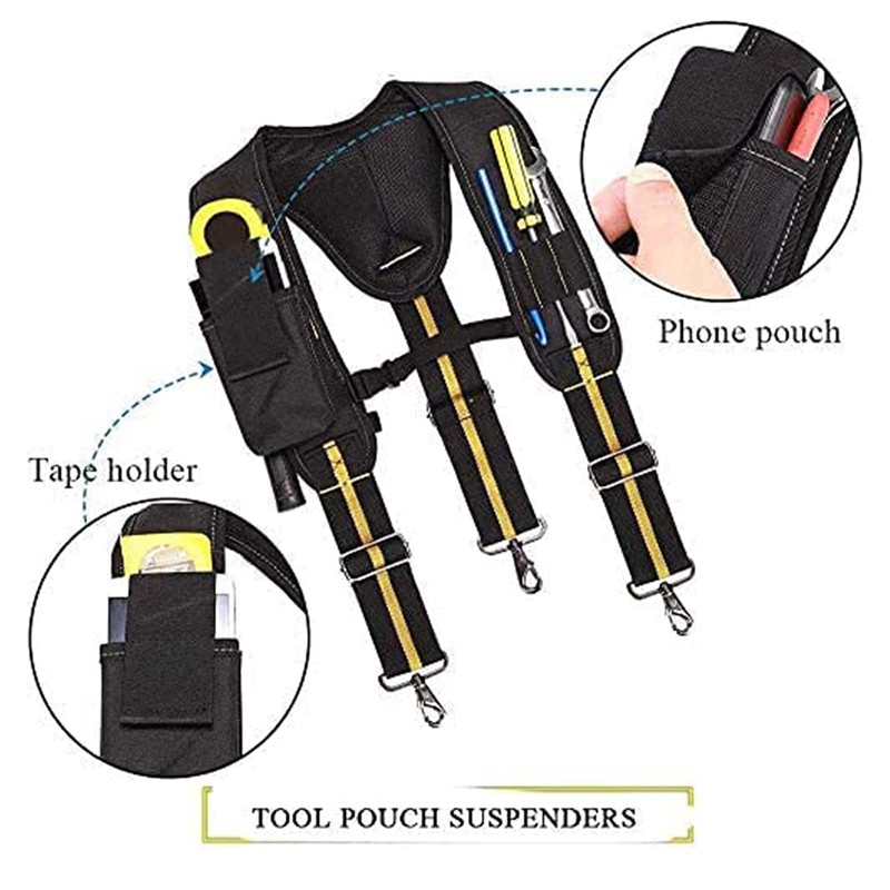 Wincal Tool Belt Storage Vest, Y-Shaped Adjustable Electrician Work Hanger