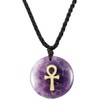 mookaitedecor Purple Amethyst Crystal Necklace Egyptian Ankh Necklace for Women