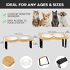 LEAWALK Upgraded Adjustable Height Cat Food Bowls Stand Ceramic Dog