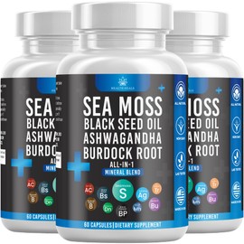 Health Heals Health Heals Silicon Sea Moss Black Seed Oil Ashwagandha Bladderwrack Burdock - 180 Count