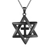 Jewish Star of David Necklace for Women Men Black Gold