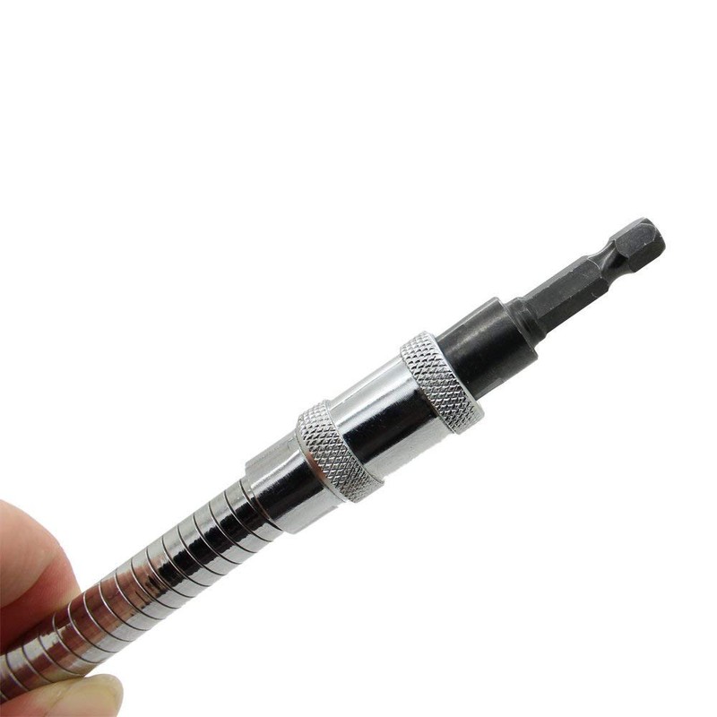 AUTOTOOLHOME Flexible Drill Bit Extension with Right angle Drill Adapter