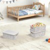 4 Pack Plastic Storage Baskets with Lids and Handles, Stackable
