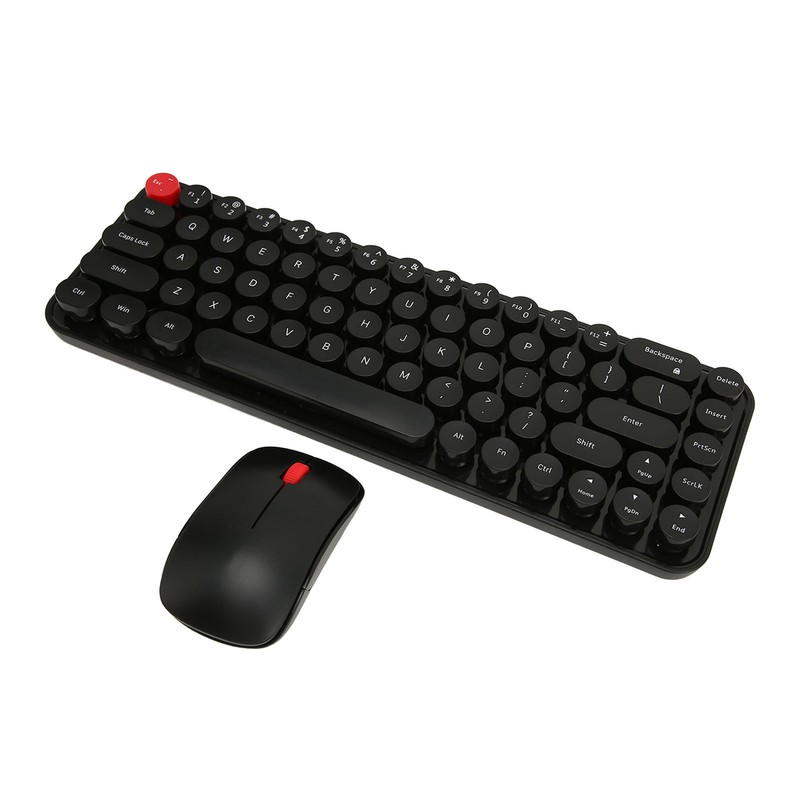 Wireless Keyboard Mouse Combo Mini Portable Retro Silent 2.4G Wireless