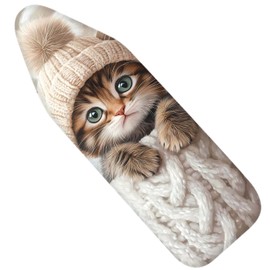 Nuxovilar - Funda de tabla de planchar para gatito de punto, 15 x 54 pulgadas, esta funda se adapta a la mayoría de tablas estándar, accesorio de planchado a prueba de polvo para decoración del hogar