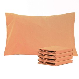 NTBAY Queen Pillowcases Set of 4, 100% Brushed Microfiber, Soft and Cozy, Wrinkle, Fade, Stain Resistant with Envelope Closure, 20"x 30", Pale Orange