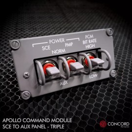 APOLLO COMMAND MODULE TRIPLE SWITCH PANEL - SCE TO AUX REPLICA MEMORABILIA NASA