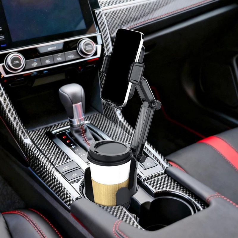 Soporte para teléfono con portavasos para automóvil con Marco de