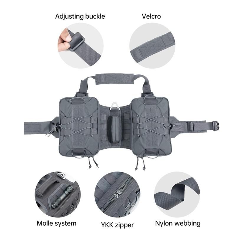 EXCELLENT ELITE SPANKER Tactical Military Dog Saddle Bag Harness Saddlebag