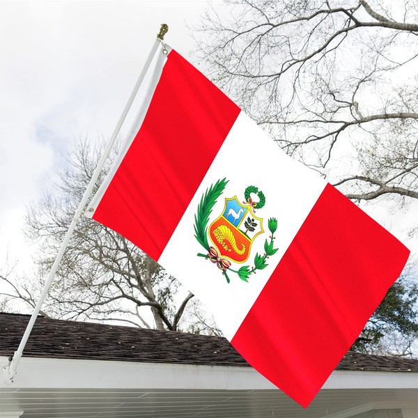 Peruvian Flag 3x5 Double Sided Peru Flag for Outdoor 3